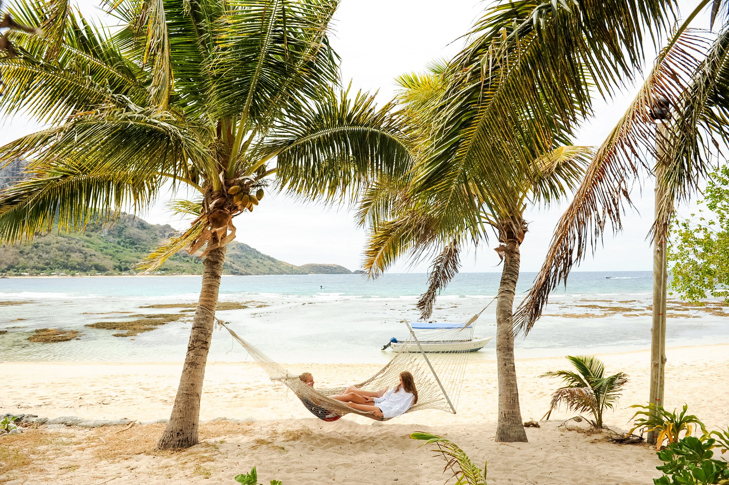Relax on the white, sandy beaches of Fiji